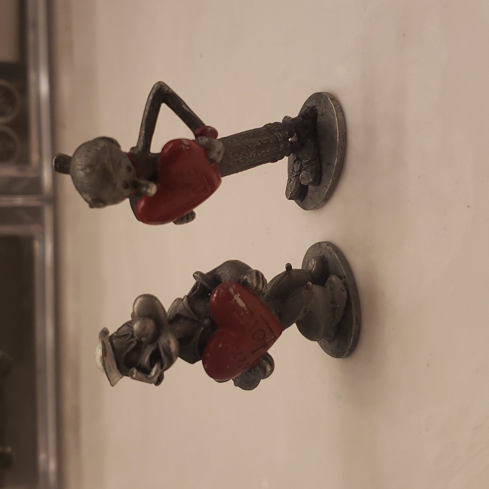 Popeye and  Olive Oil Spoontiques Pewter KFS Collectible miniature Figurines Set